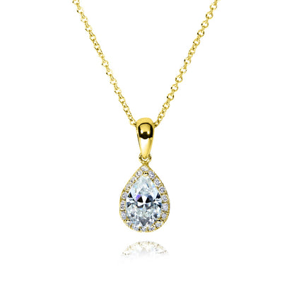 1 Carat Moissanite Solitaire Pear Kaori Necklace