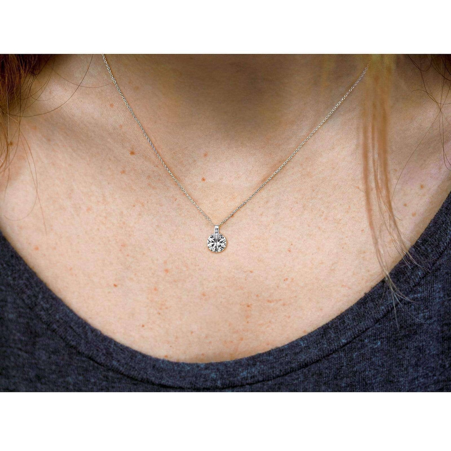 1 Carat Moissanite Solitaire Claw Necklace