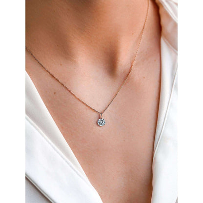 1 Carat Moissanite Leaf Bail Necklace