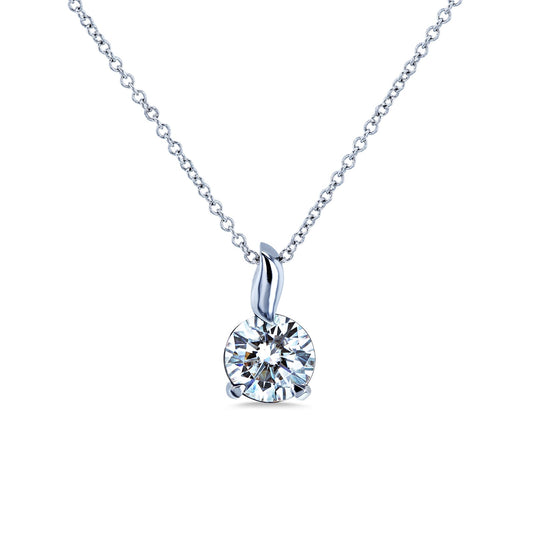 1 Carat Moissanite Leaf Bail Necklace