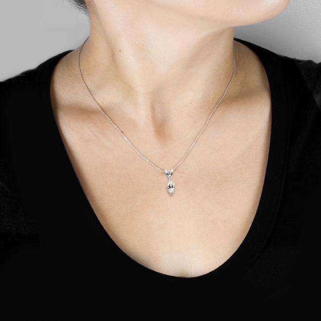 0.25 Carat Natural Diamond Marquise Necklace