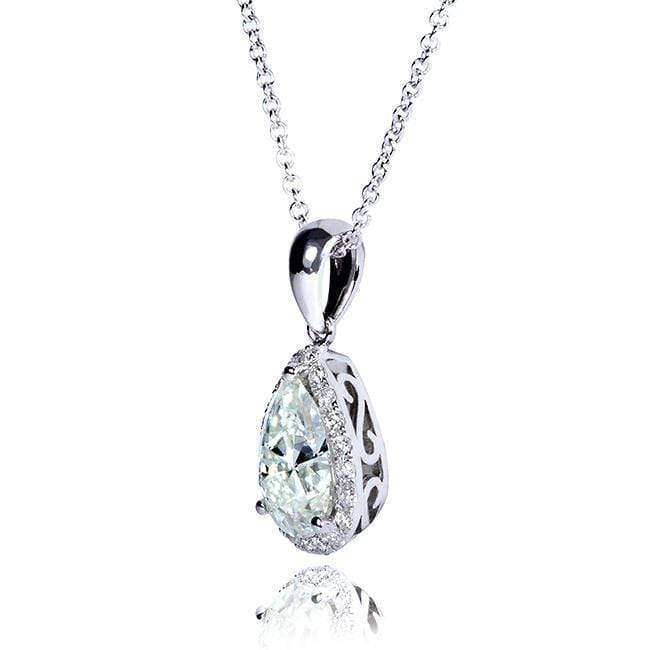 1 Carat Moissanite Solitaire Pear Kaori Necklace